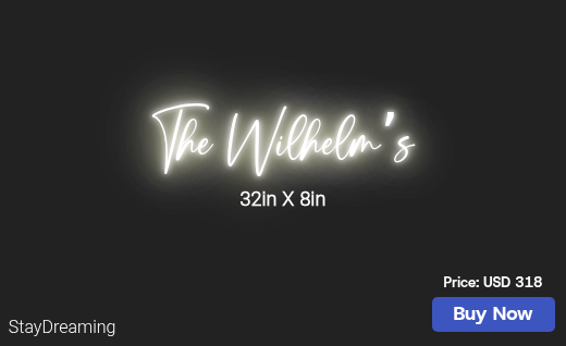 CUSTOM NEON SIGN FOR Meganwilhelm90