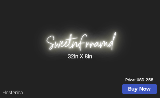 CUSTOM NEON SIGN FOR Hirer Shadows 5x
