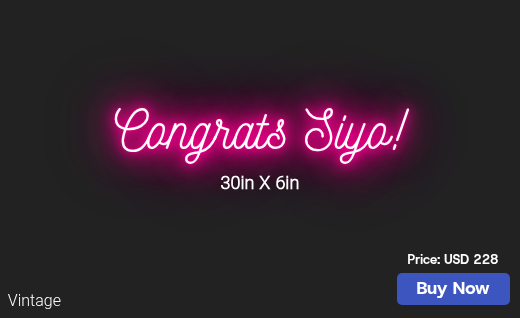 CUSTOM NEON SIGN FOR Apeeyush