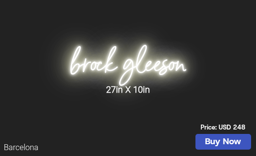 CUSTOM NEON SIGN FOR Brockgleeson