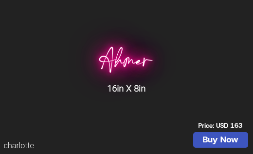 CUSTOM NEON SIGN FOR Ahmer