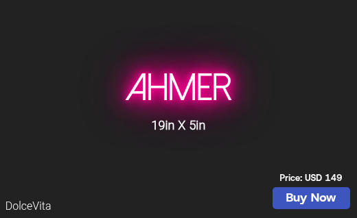 CUSTOM NEON SIGN FOR Ahmer