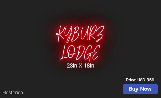 CUSTOM NEON SIGN FOR Lodgeatkyburz