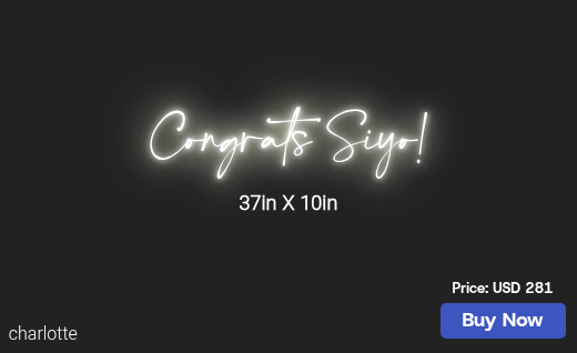 CUSTOM NEON SIGN FOR Apeeyush