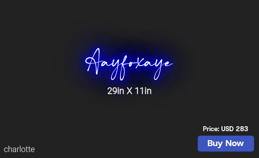 CUSTOM NEON SIGN FOR Aayfoxaye