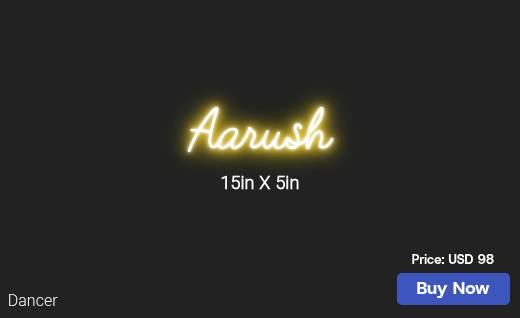 CUSTOM NEON SIGN FOR Bhanu Paidimukkula