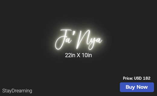 CUSTOM NEON SIGN FOR Jazstevenson92