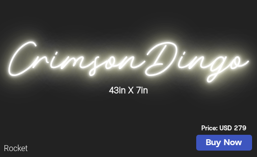 CUSTOM NEON SIGN FOR Crimsondingo