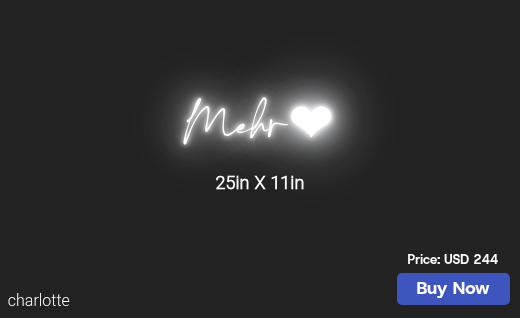 CUSTOM NEON SIGN FOR Tanvisharma