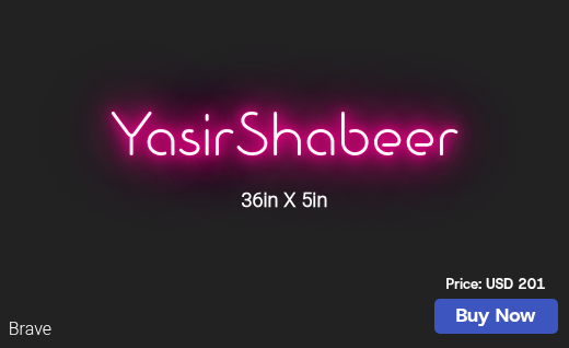 CUSTOM NEON SIGN FOR Yasir Codeblue