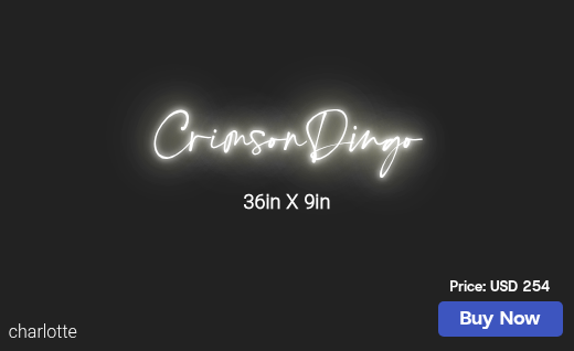 CUSTOM NEON SIGN FOR Crimsondingo
