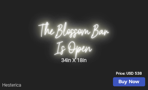 CUSTOM NEON SIGN FOR Theblossombar Nd