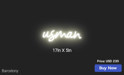 CUSTOM NEON SIGN FOR usman q