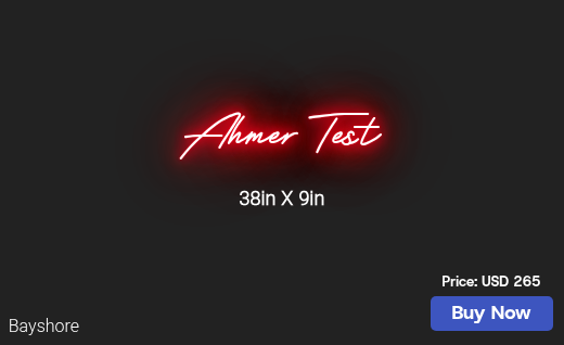 CUSTOM NEON SIGN FOR Ahmer