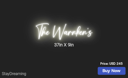 CUSTOM NEON SIGN FOR Warnkenm