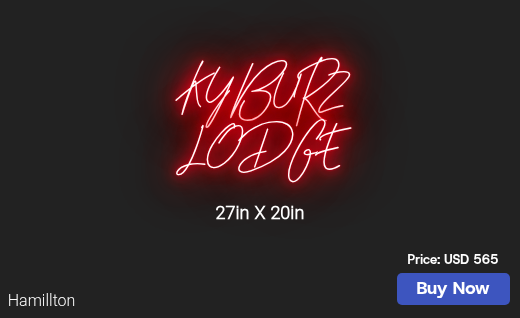 CUSTOM NEON SIGN FOR Lodgeatkyburz