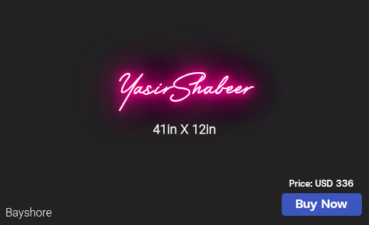 CUSTOM NEON SIGN FOR Yasir Codeblue