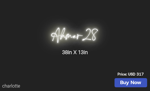 CUSTOM NEON SIGN FOR Ahmer