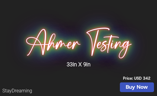 CUSTOM NEON SIGN FOR Ahmer