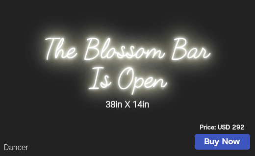 CUSTOM NEON SIGN FOR Theblossombar Nd