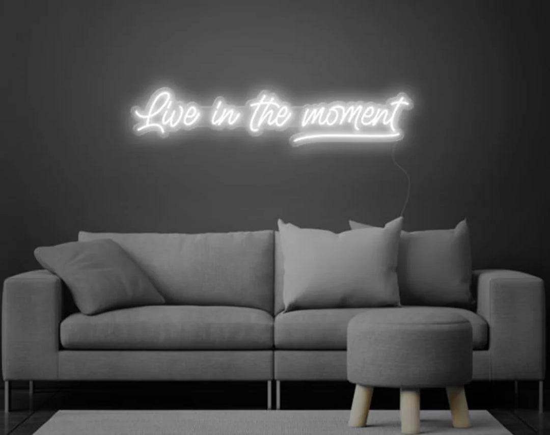 Live in the Moment Valentine's Day LED Neon Sign by LEDNeons  - Cool white