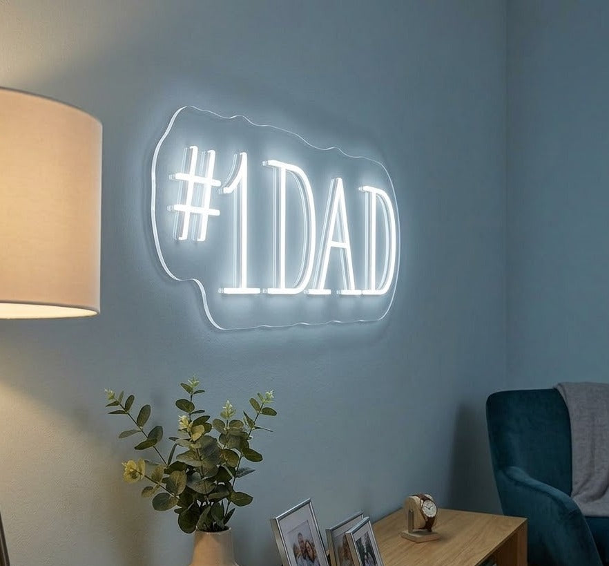 The Perfect Father's Day Gift #1 Dad LED neon sign