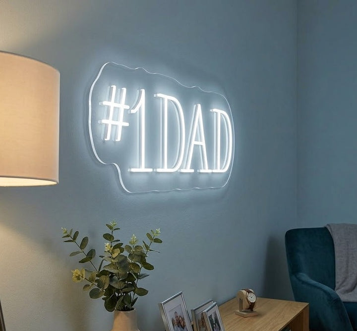 The Perfect Father's Day Gift #1 Dad LED neon sign