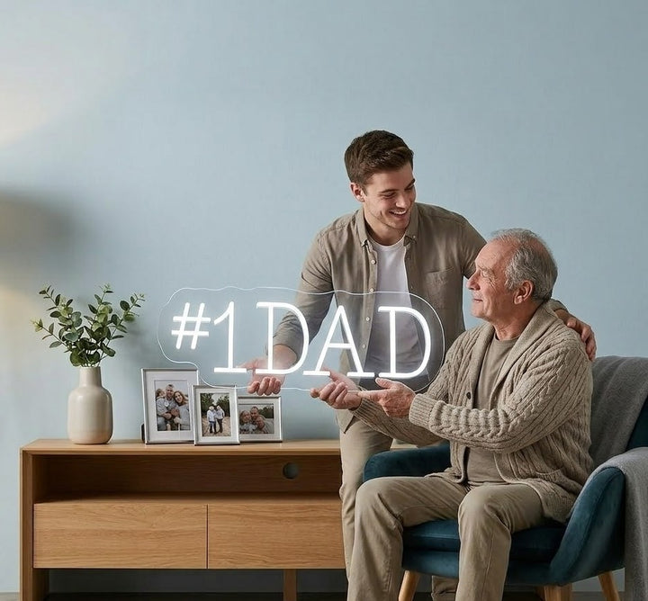 The Perfect Father's Day Gift #1 Dad LED neon sign