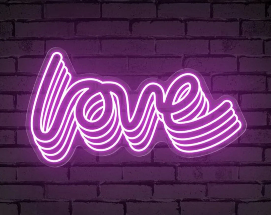 Polychrome Love Word Valentine's Day LED Neon Sign by LEDNeons - symbolizing romance and joy.