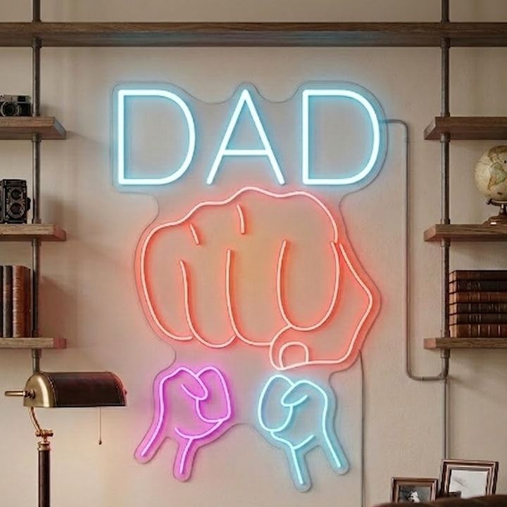 Gift for Dad: Custom 'Dad' Fist Bump Neon