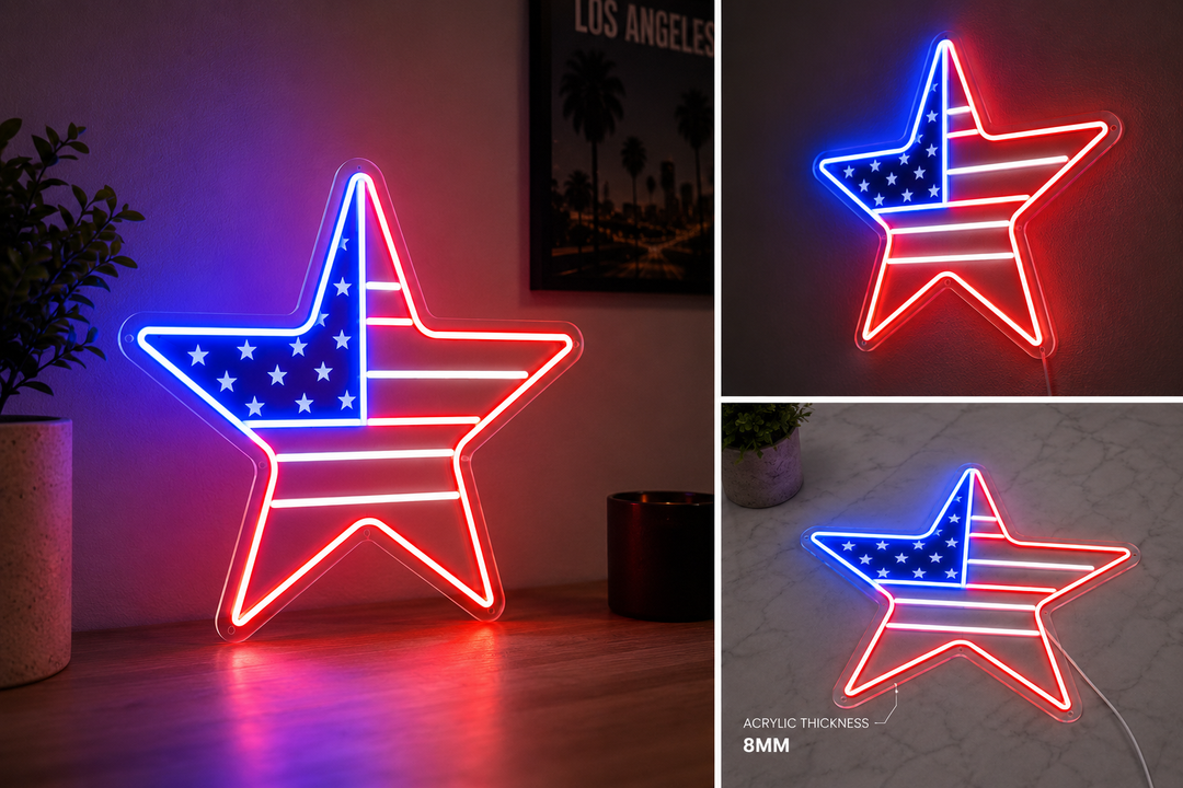 American Flag Heart LED Neon Sign