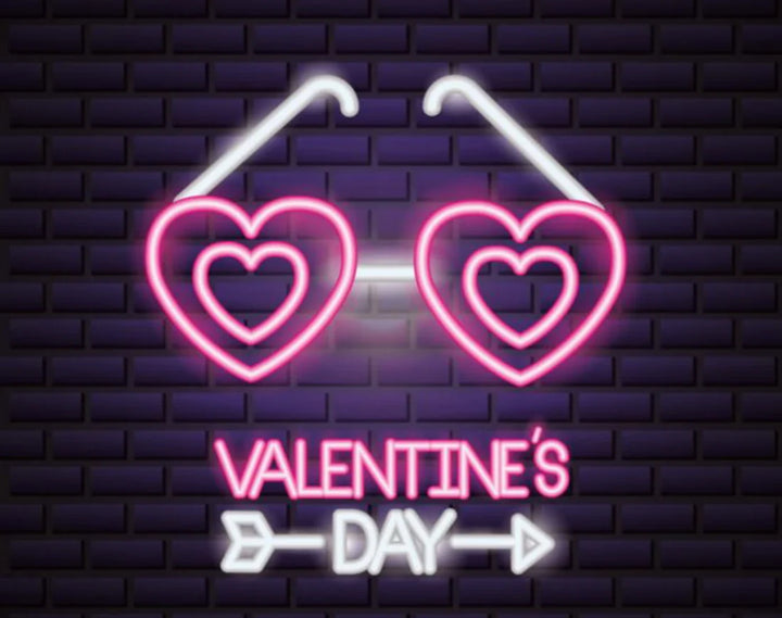 Valentine's Day With Heart Sunglasses LED Neon Sign by LEDNeons - adding a cool vibe to any romantic space