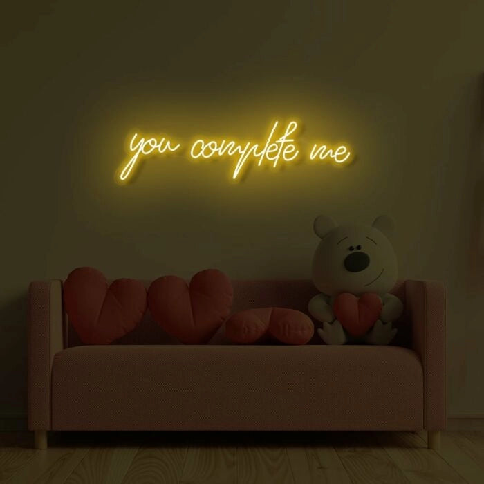 You Complete Me Wedding Neon Sign by LEDNeons - Yellow 