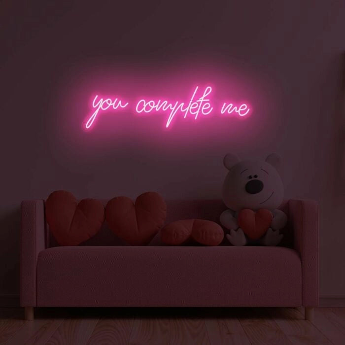 You Complete Me Wedding Neon Sign by LEDNeons - Pink 