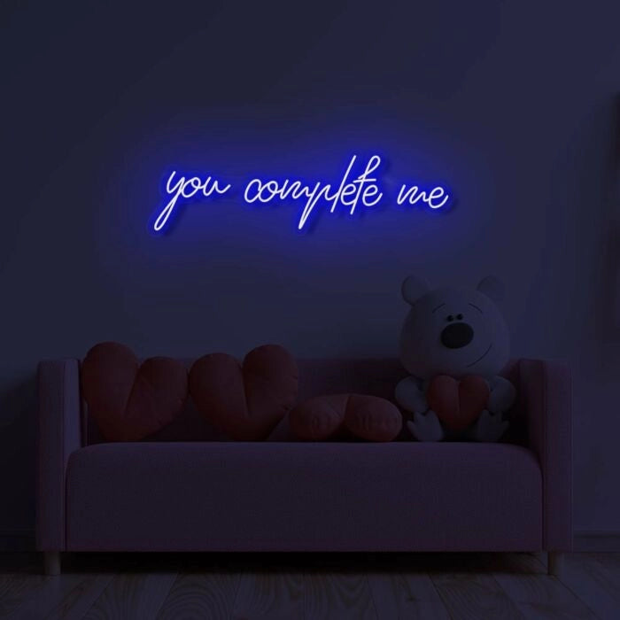 You Complete Me Wedding Neon Sign by LEDNeons -  Blue 